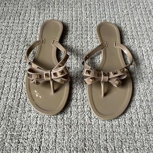 jelly sandals with studs